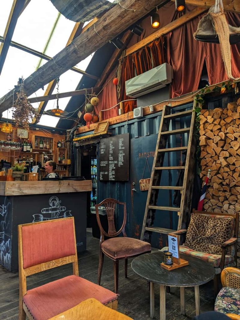 Cosy decor in Naustet Boathouse cafe, SALT, Oslo, Norway