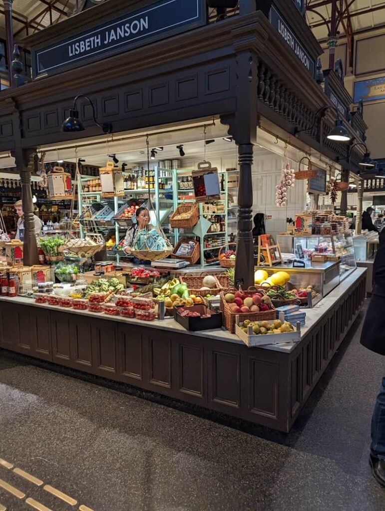 Lisbeth Janson fruit stall located in ostermalms food hall, stockholm