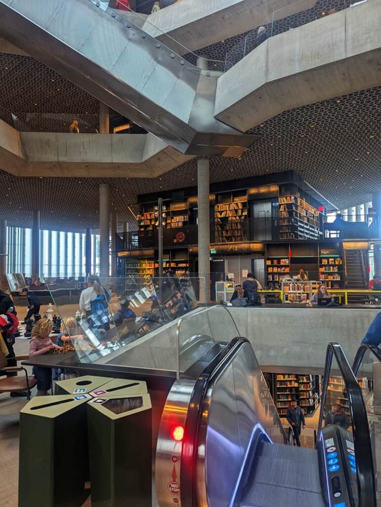 Inside the Oslo Public Library in Norway.