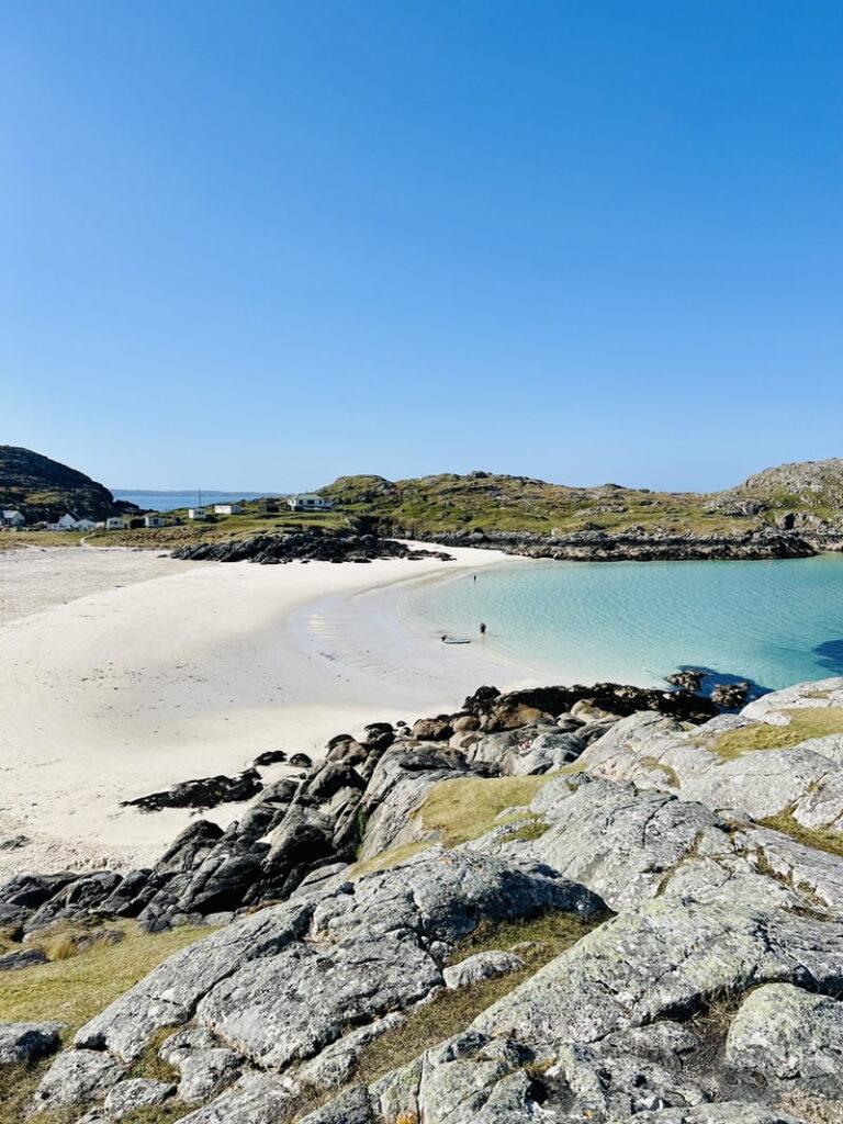 View over Achmelvich beach in Scotland