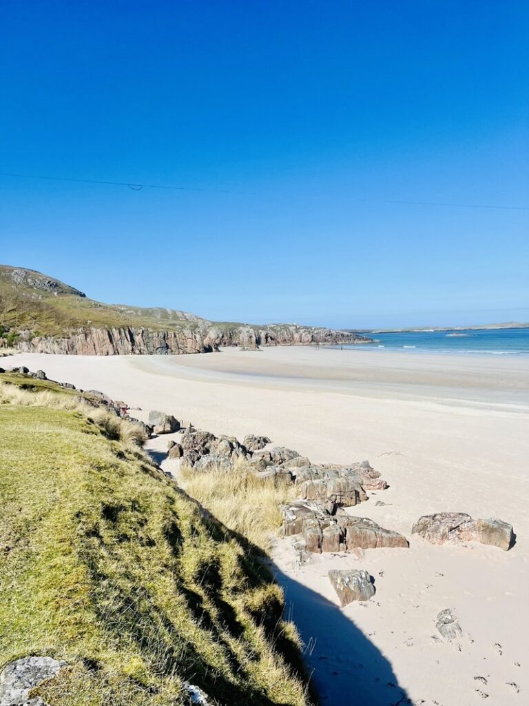 View of Ceannabeinne beach headland