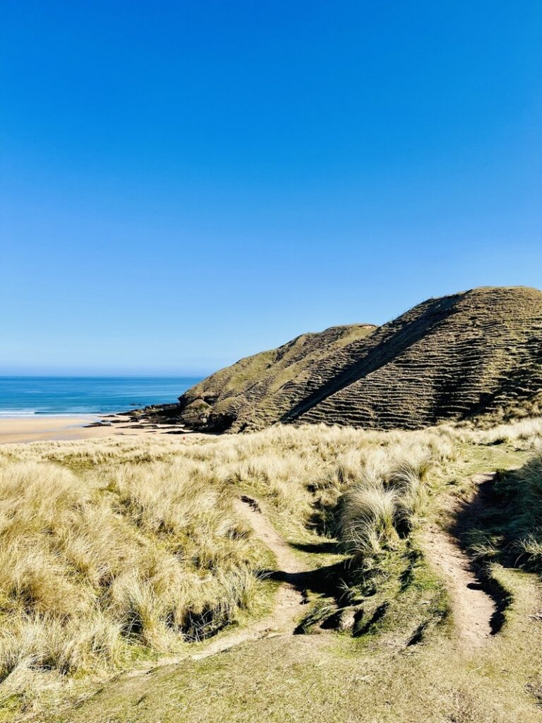 The sand dunes on Strathy beach